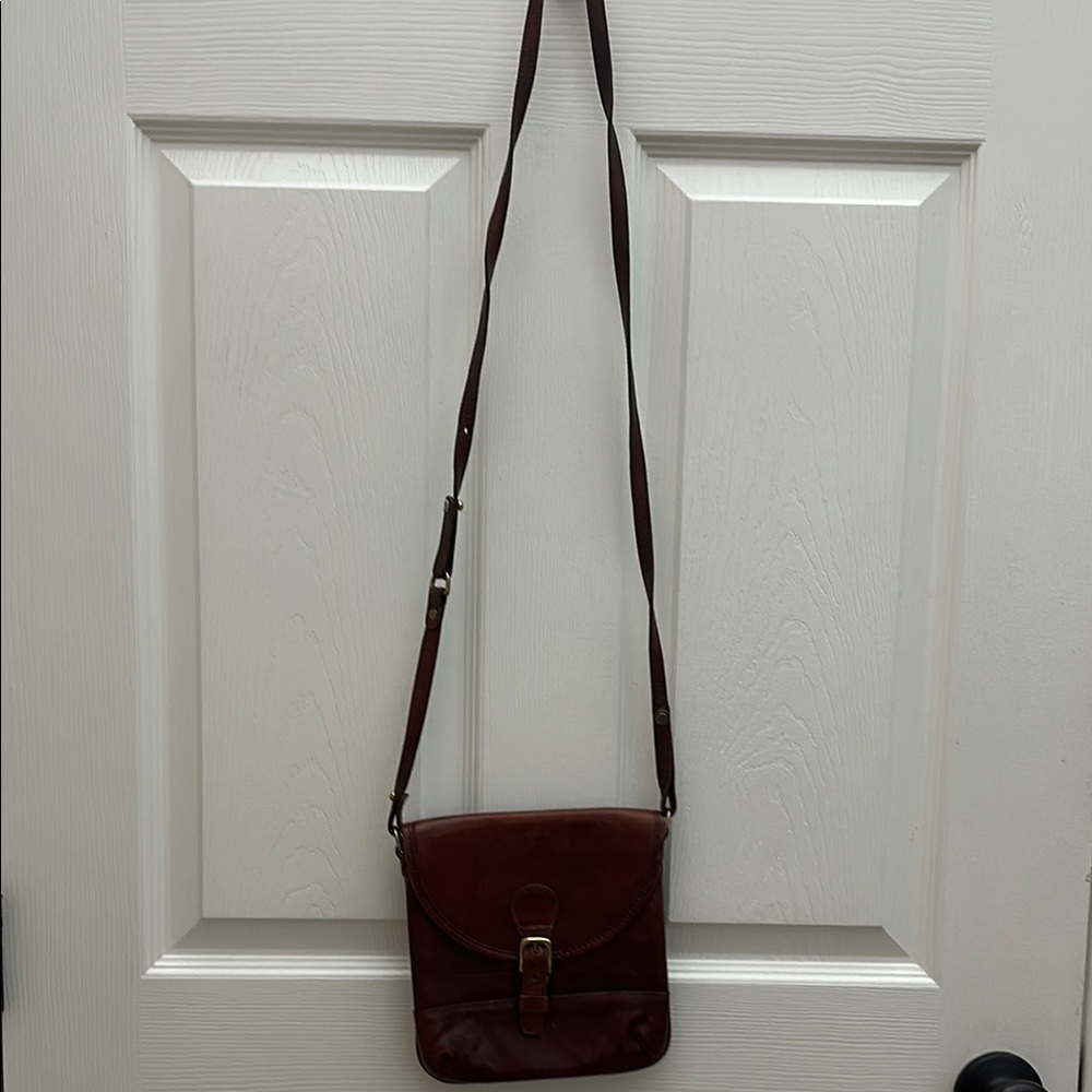 Brahmin Vintage Deep Brown Leather Crossbody Bag